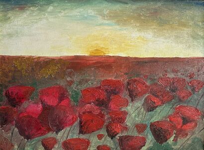 Poppies at sunset - a Paint Artowrk by Ana Balan